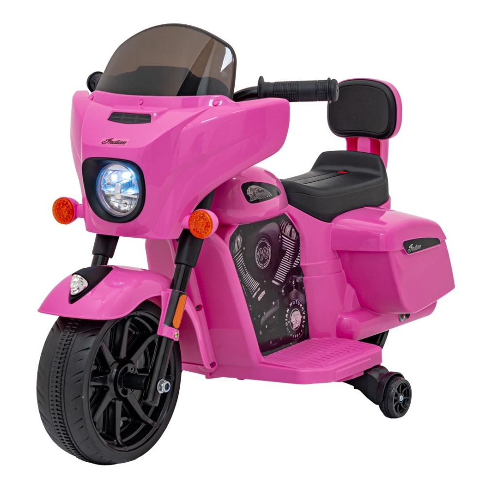 Elektrinis motociklas Chopper INDIAN, Pink-Elektromobiliai vaikams, Motociklai-e-vaikas