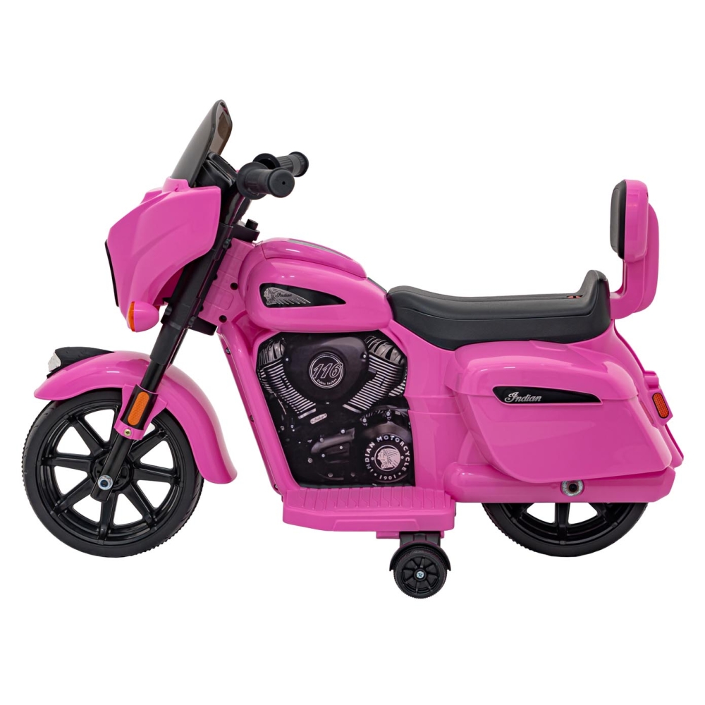 Elektrinis motociklas Chopper INDIAN, Pink-Elektromobiliai vaikams, Motociklai-e-vaikas