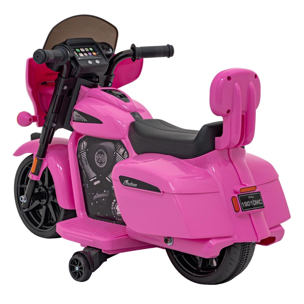 Elektrinis motociklas Chopper INDIAN, Pink-Elektromobiliai vaikams, Motociklai-e-vaikas