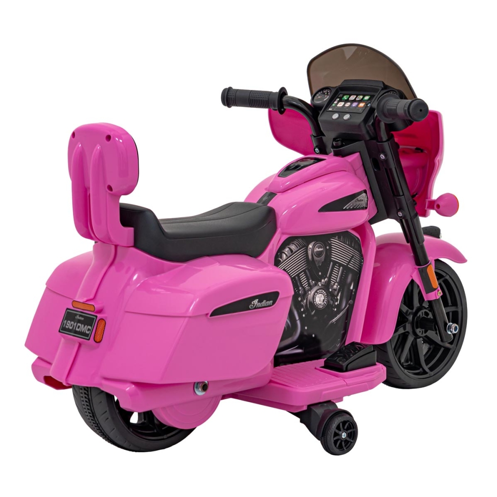 Elektrinis motociklas Chopper INDIAN, Pink-Elektromobiliai vaikams, Motociklai-e-vaikas