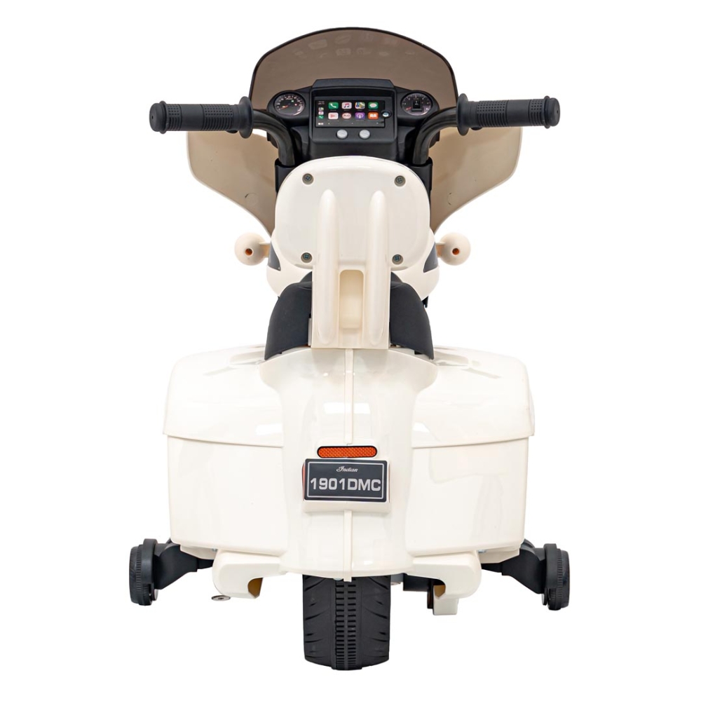 Elektrinis motociklas Chopper INDIAN, White-Elektromobiliai vaikams, Motociklai-e-vaikas
