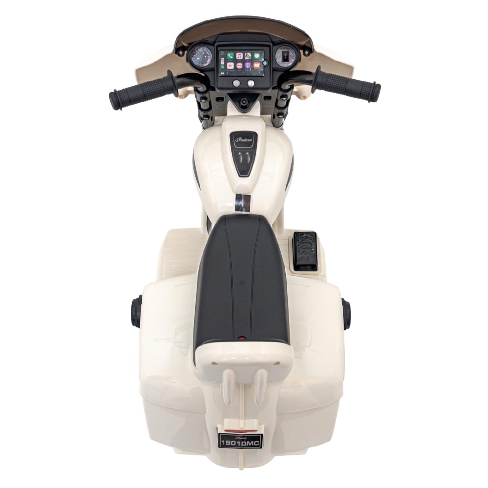 Elektrinis motociklas Chopper INDIAN, White-Elektromobiliai vaikams, Motociklai-e-vaikas