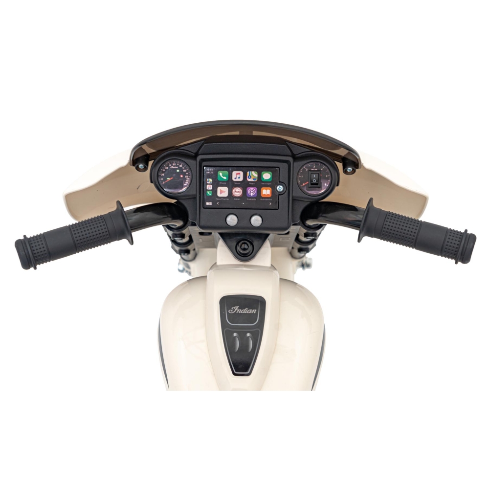 Elektrinis motociklas Chopper INDIAN, White-Elektromobiliai vaikams, Motociklai-e-vaikas