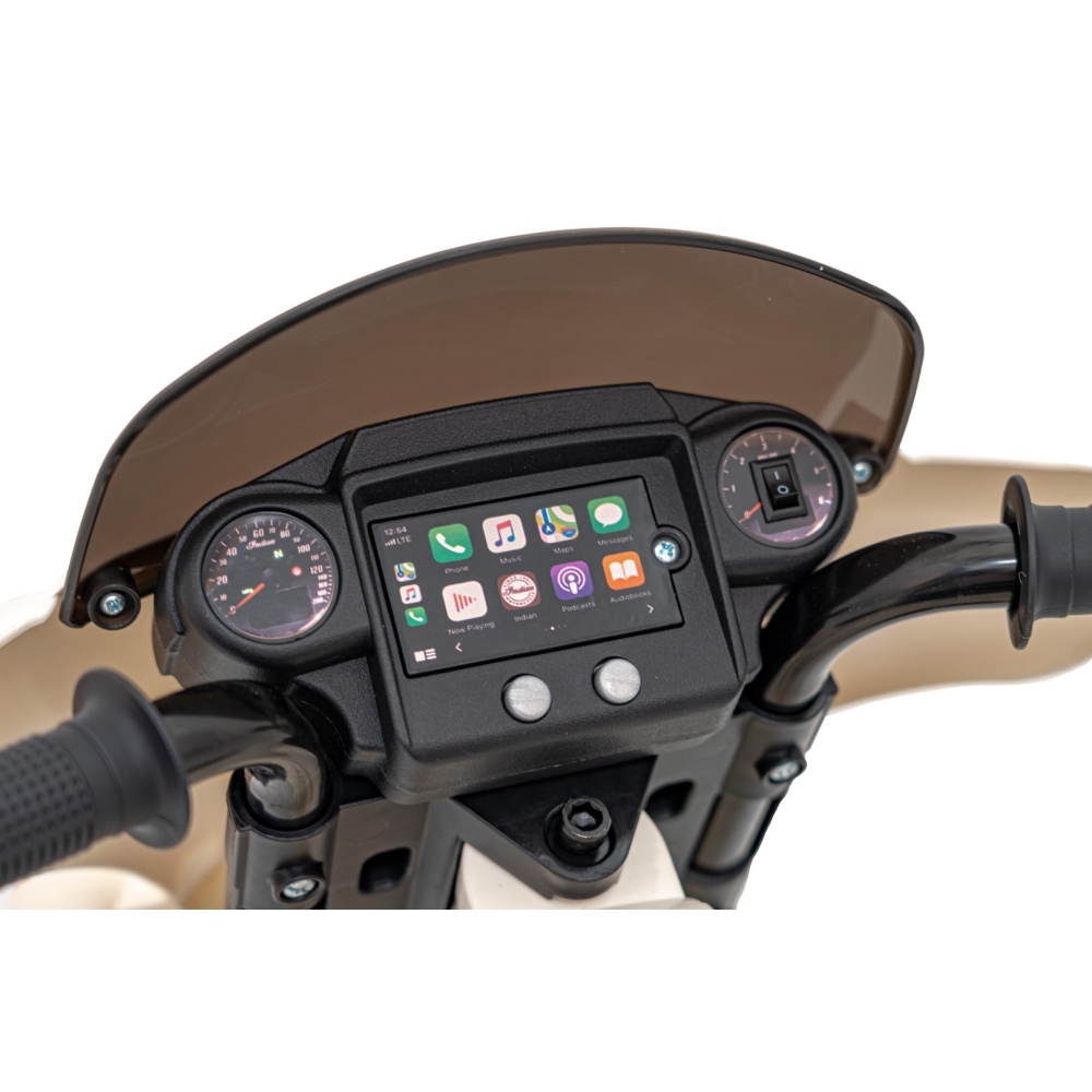 Elektrinis motociklas Chopper INDIAN, White-Elektromobiliai vaikams, Motociklai-e-vaikas