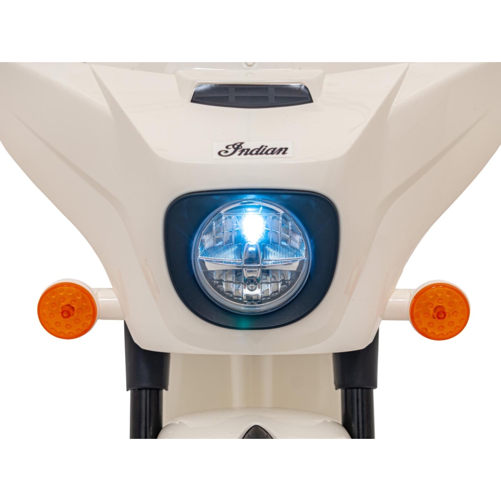 Elektrinis motociklas Chopper INDIAN, White-Elektromobiliai vaikams, Motociklai-e-vaikas