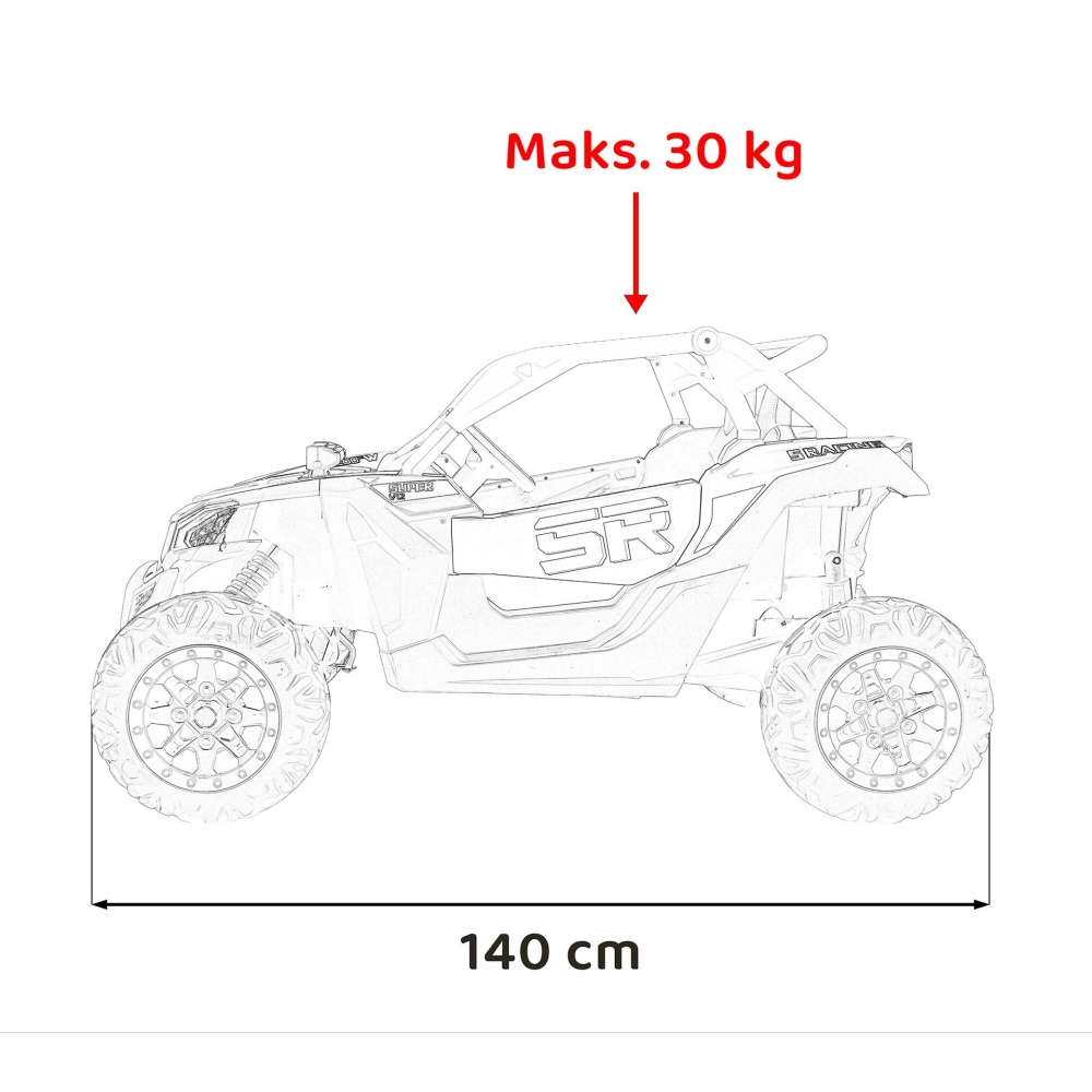 Dvivietis elektrinis Buggy SR SUPER 66, Red-Elektromobiliai vaikams, Keturračiai ir bagiai-e-vaikas