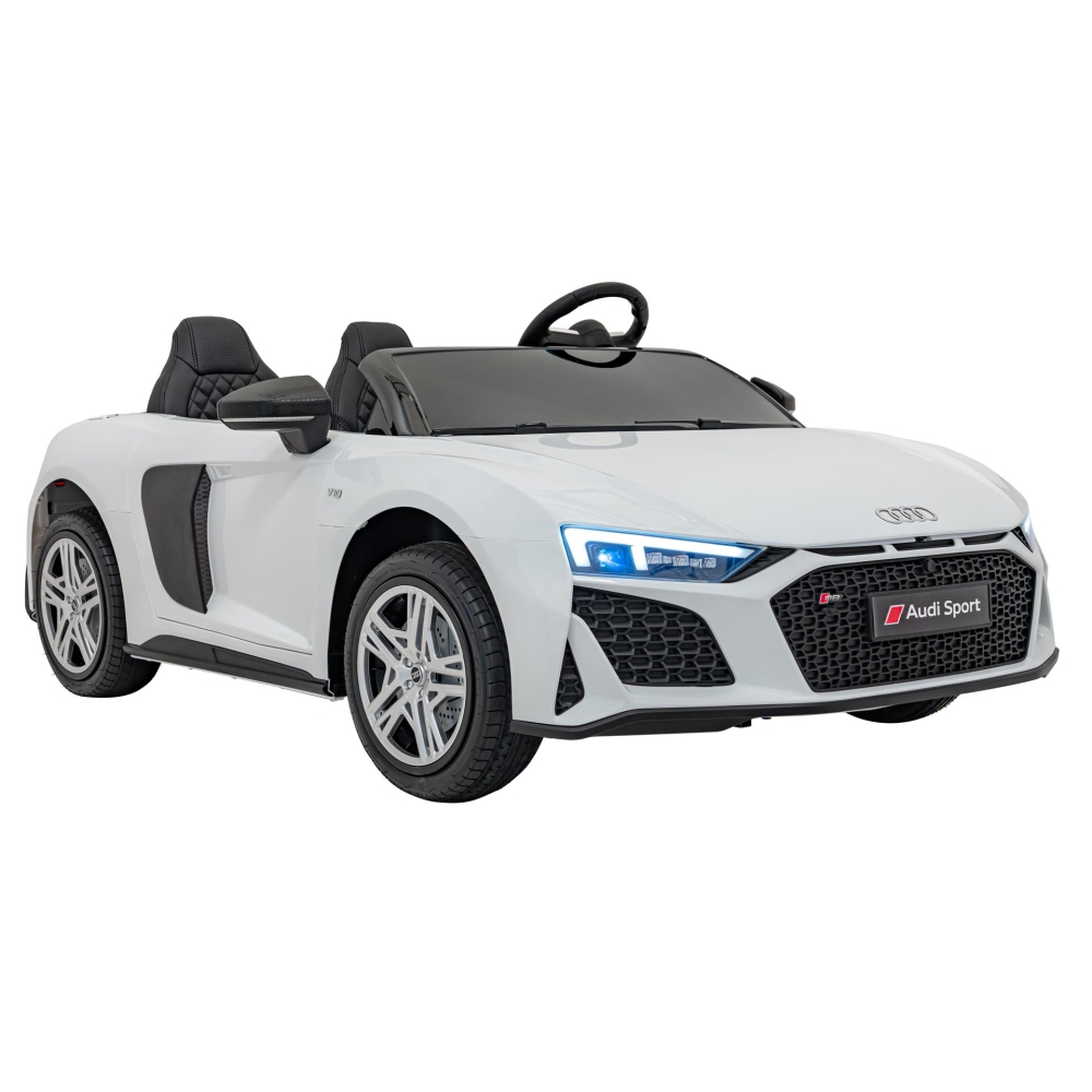 Dvivietis elektromobilis Audi Spyder R8 LIFT, White-Elektromobiliai vaikams, Mašinos-e-vaikas
