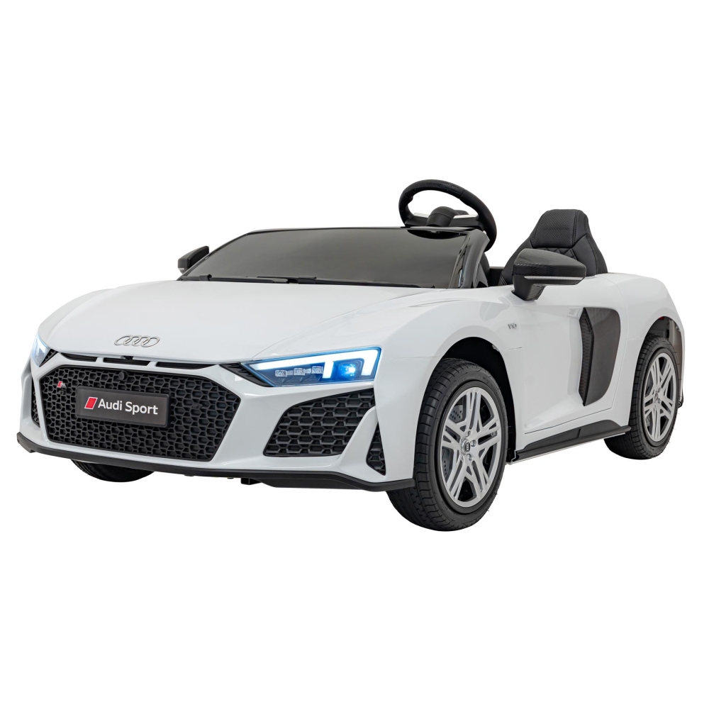 Dvivietis elektromobilis Audi Spyder R8 LIFT, White-Elektromobiliai vaikams, Mašinos-e-vaikas