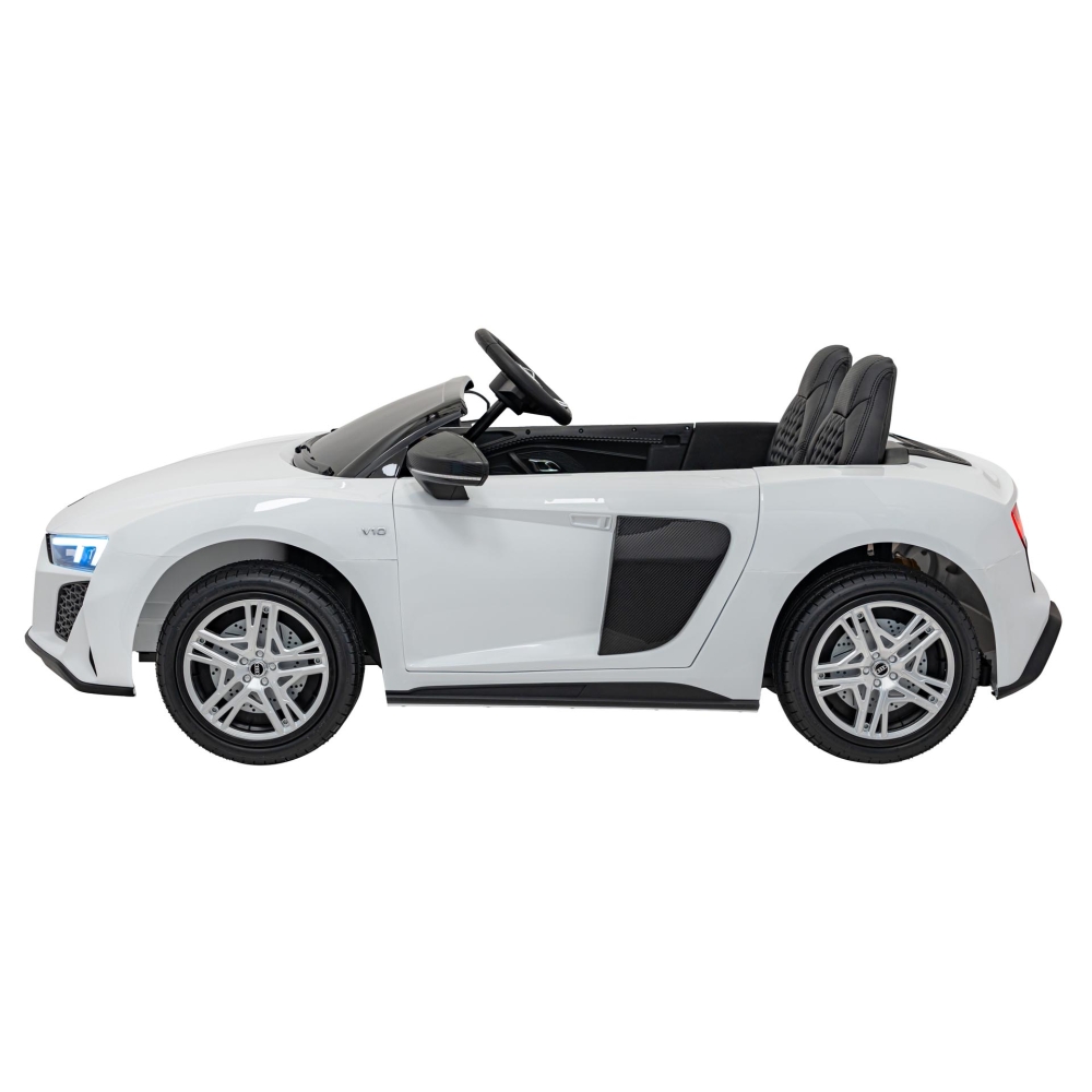 Dvivietis elektromobilis Audi Spyder R8 LIFT, White-Elektromobiliai vaikams, Mašinos-e-vaikas