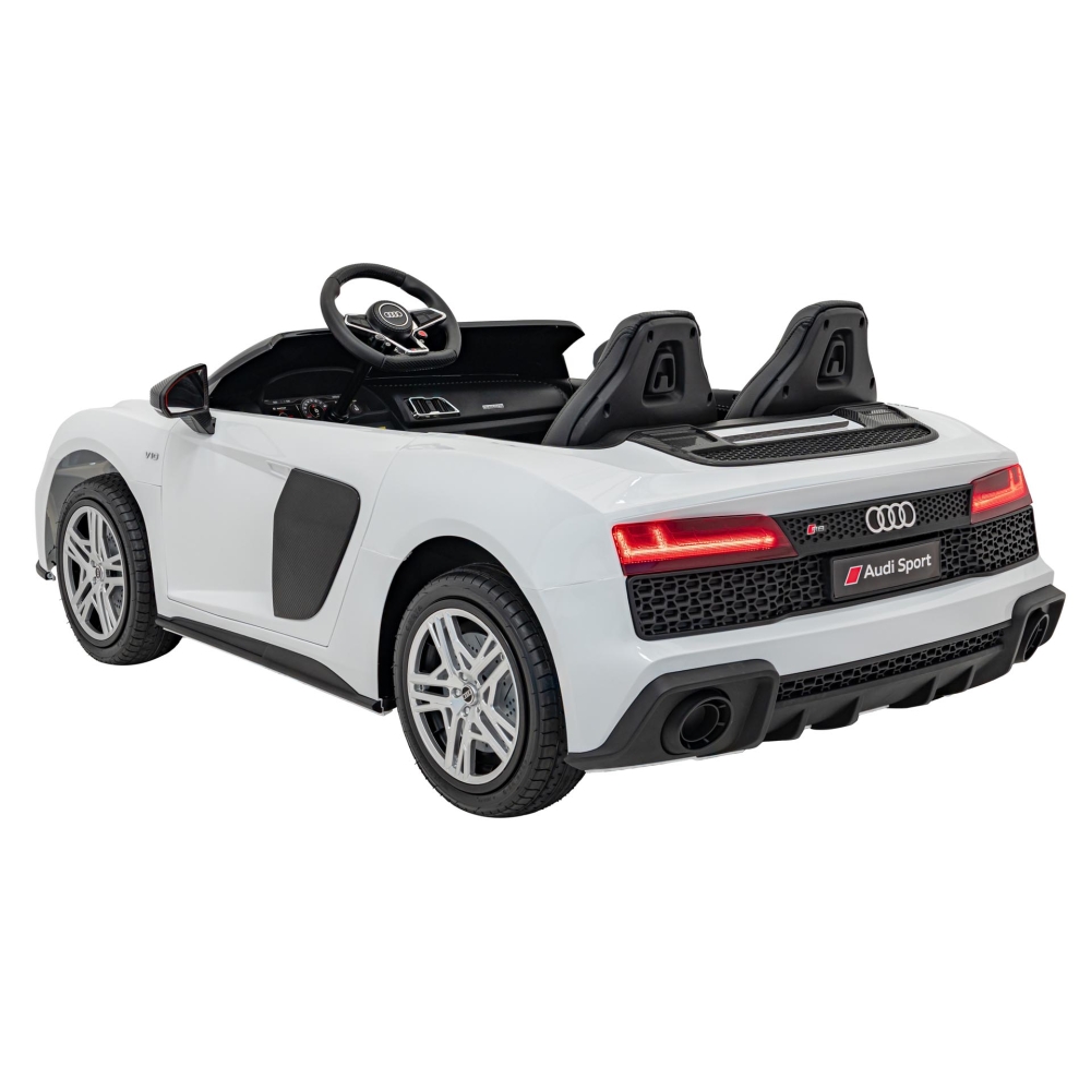 Dvivietis elektromobilis Audi Spyder R8 LIFT, White-Elektromobiliai vaikams, Mašinos-e-vaikas