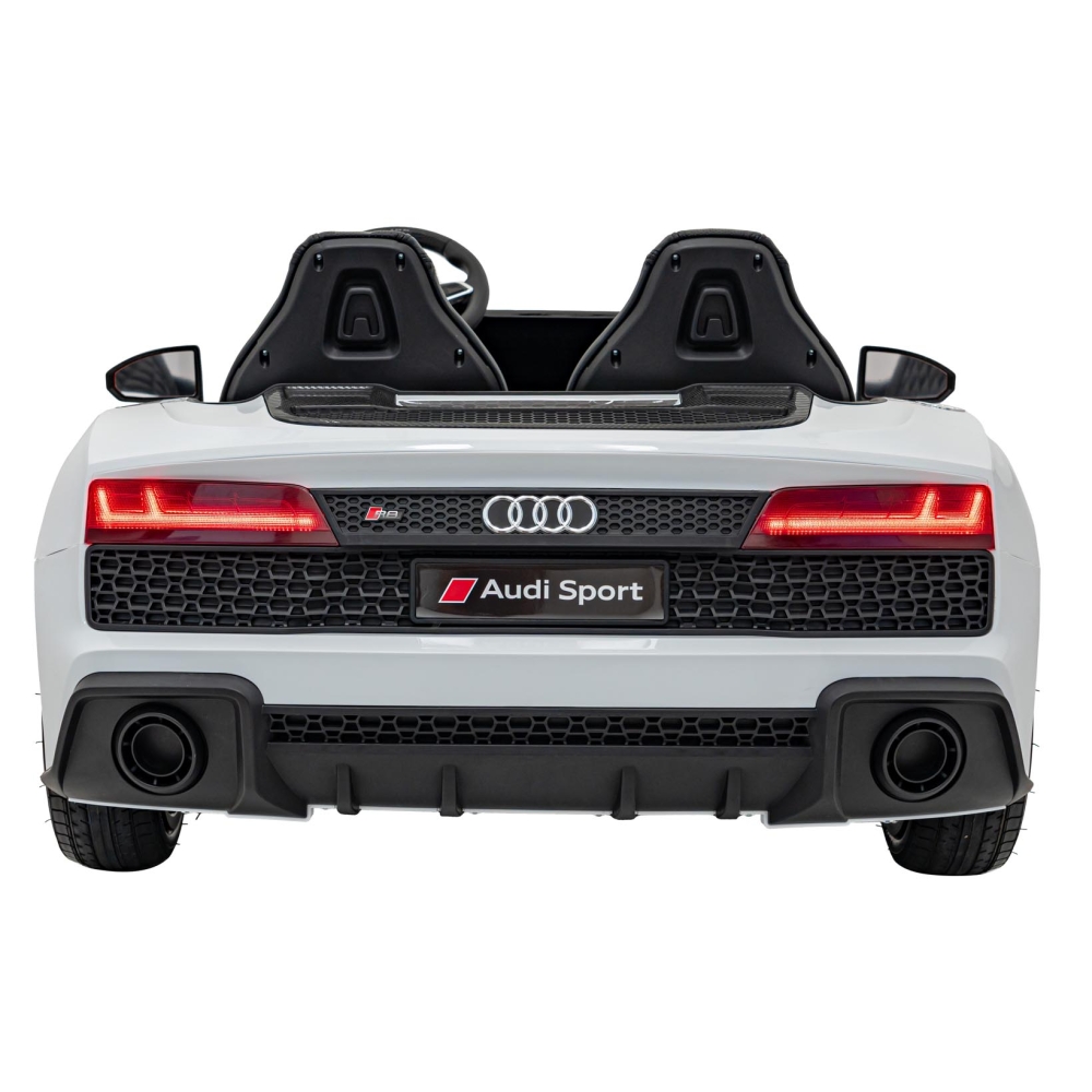 Dvivietis elektromobilis Audi Spyder R8 LIFT, White-Elektromobiliai vaikams, Mašinos-e-vaikas