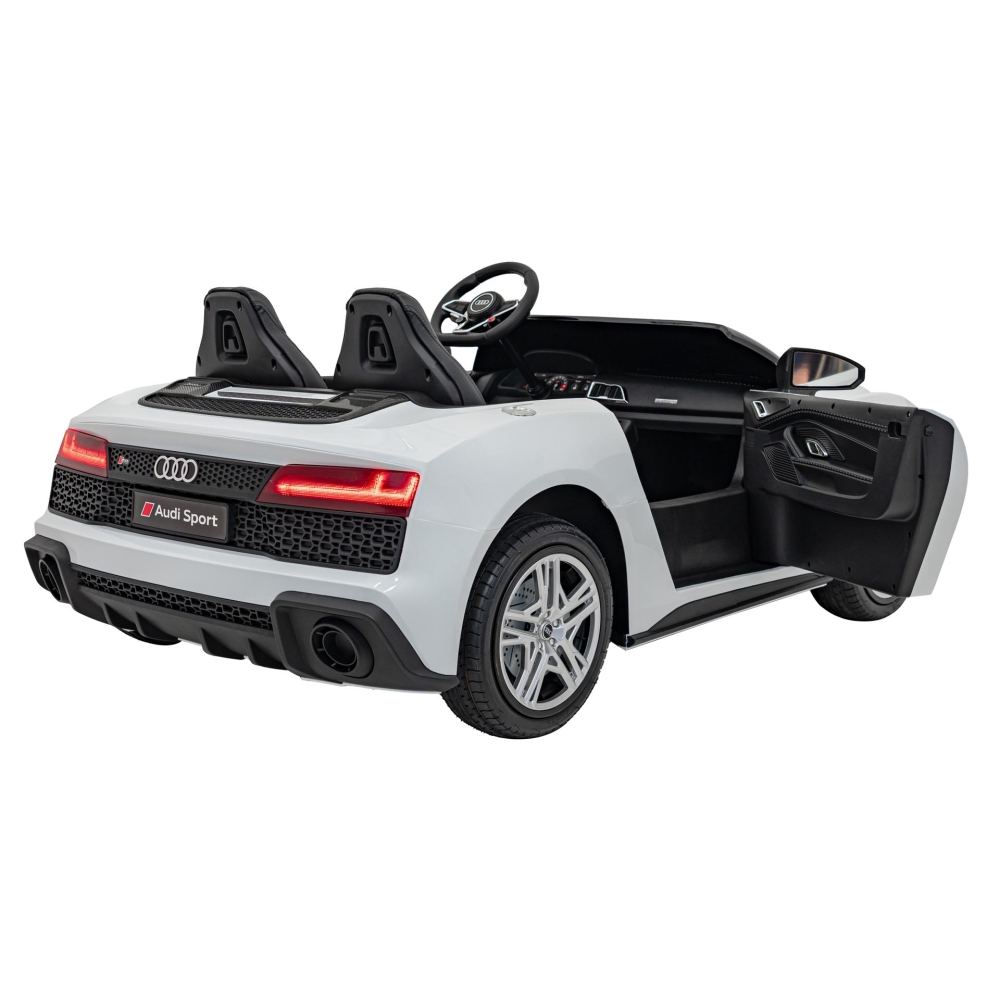 Dvivietis elektromobilis Audi Spyder R8 LIFT, White-Elektromobiliai vaikams, Mašinos-e-vaikas