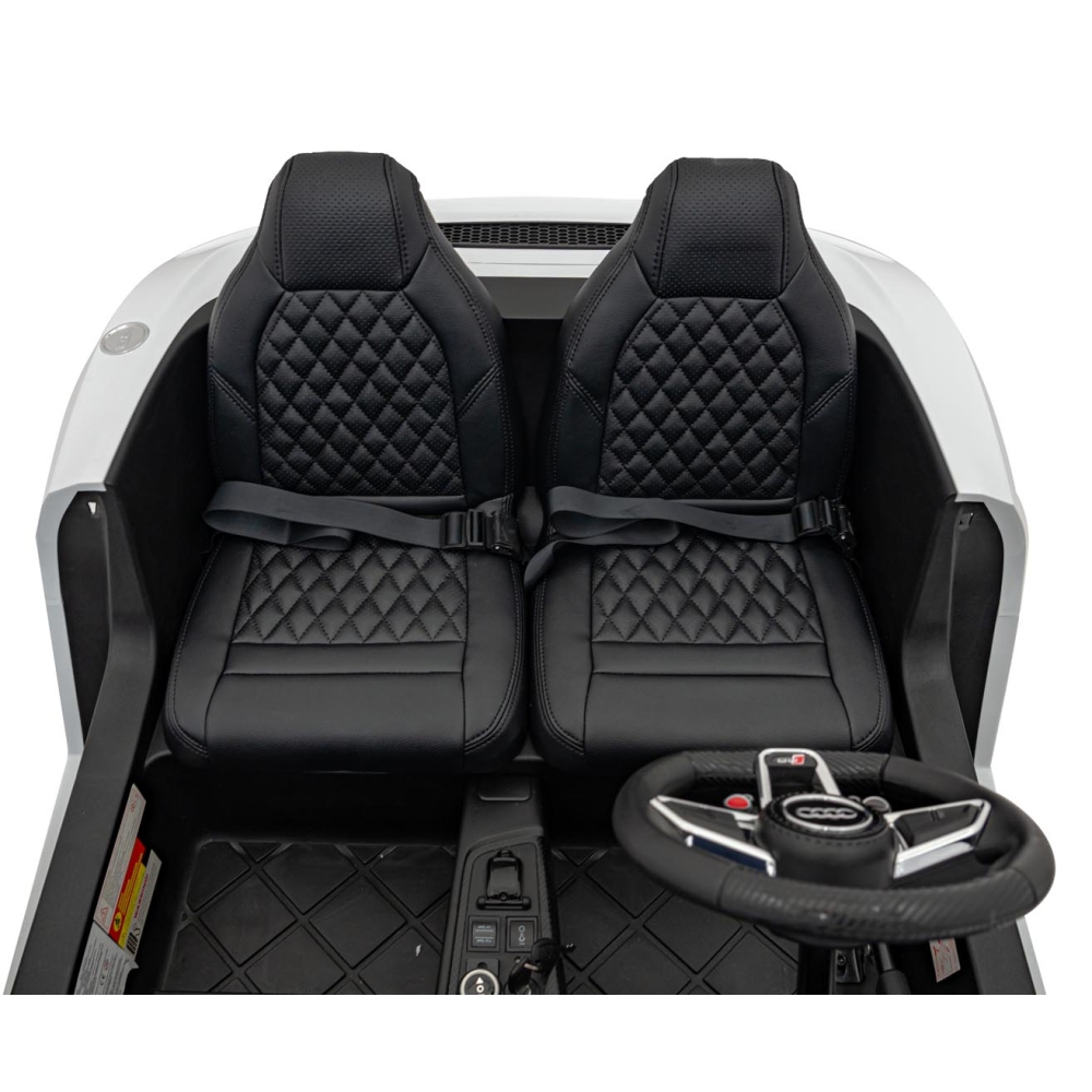 Dvivietis elektromobilis Audi Spyder R8 LIFT, White-Elektromobiliai vaikams, Mašinos-e-vaikas