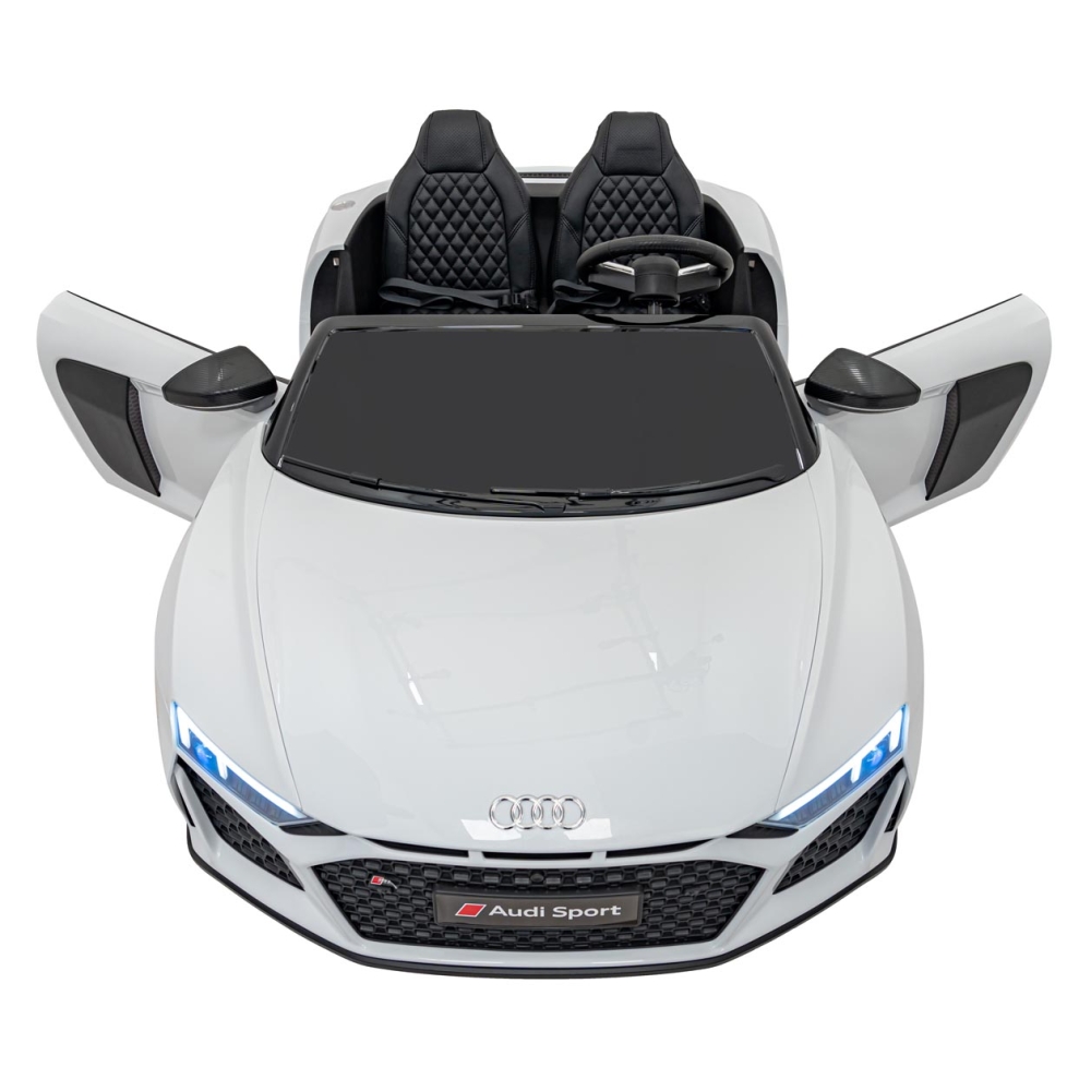 Dvivietis elektromobilis Audi Spyder R8 LIFT, White-Elektromobiliai vaikams, Mašinos-e-vaikas