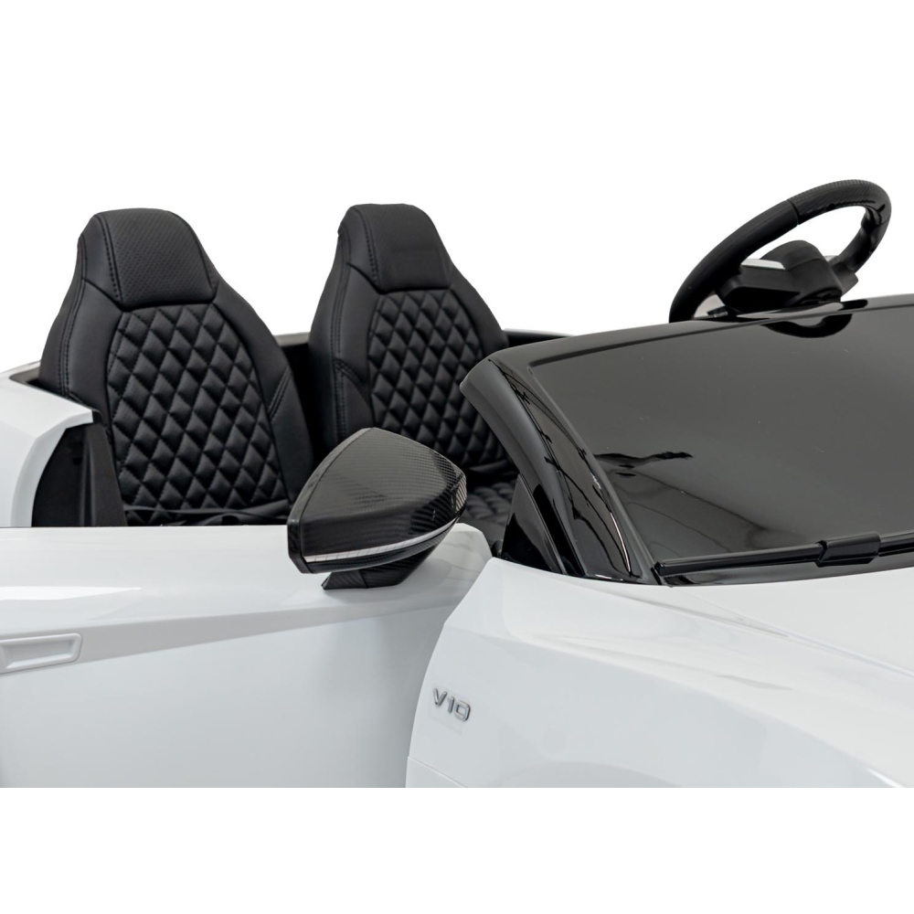 Dvivietis elektromobilis Audi Spyder R8 LIFT, White-Elektromobiliai vaikams, Mašinos-e-vaikas