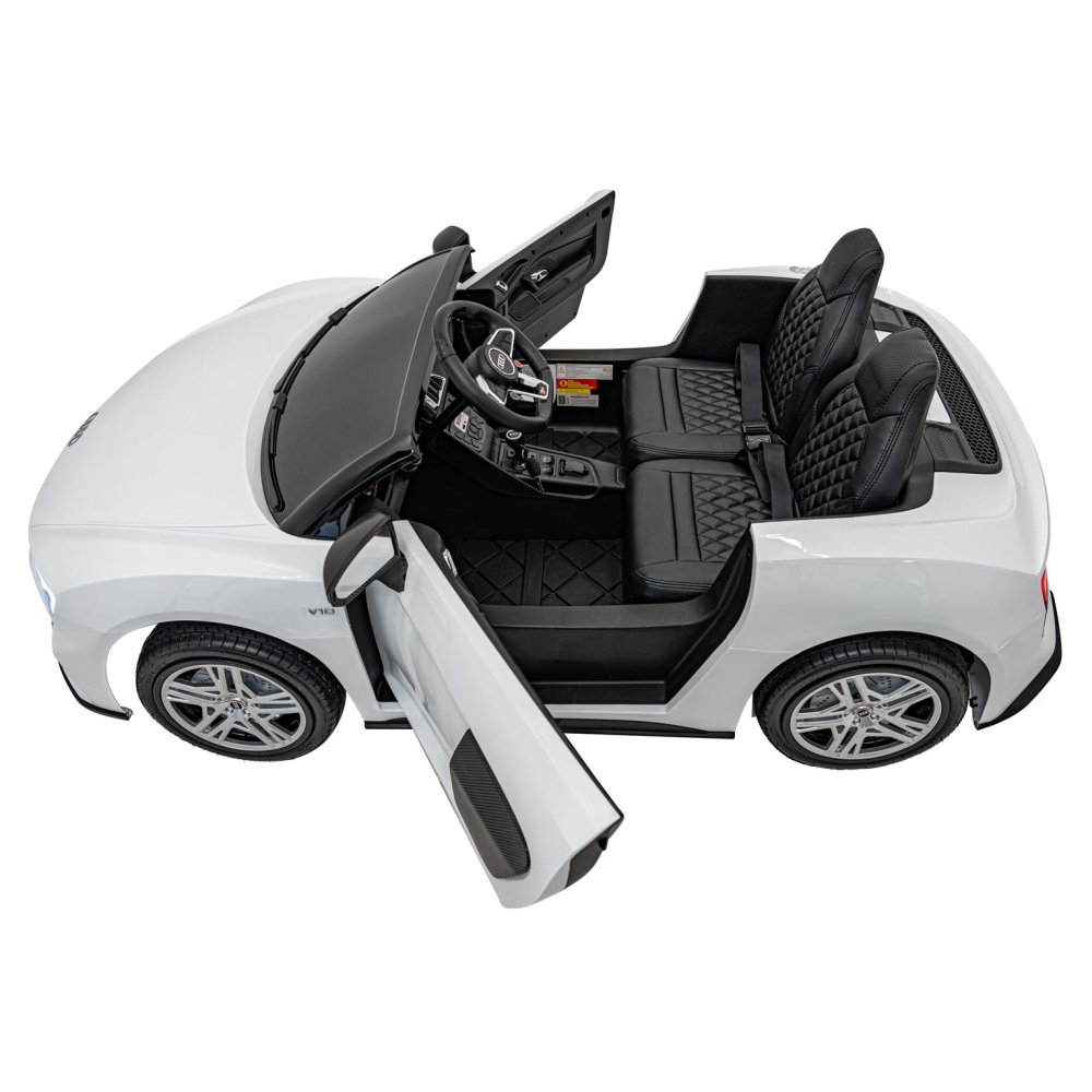 Dvivietis elektromobilis Audi Spyder R8 LIFT, White-Elektromobiliai vaikams, Mašinos-e-vaikas