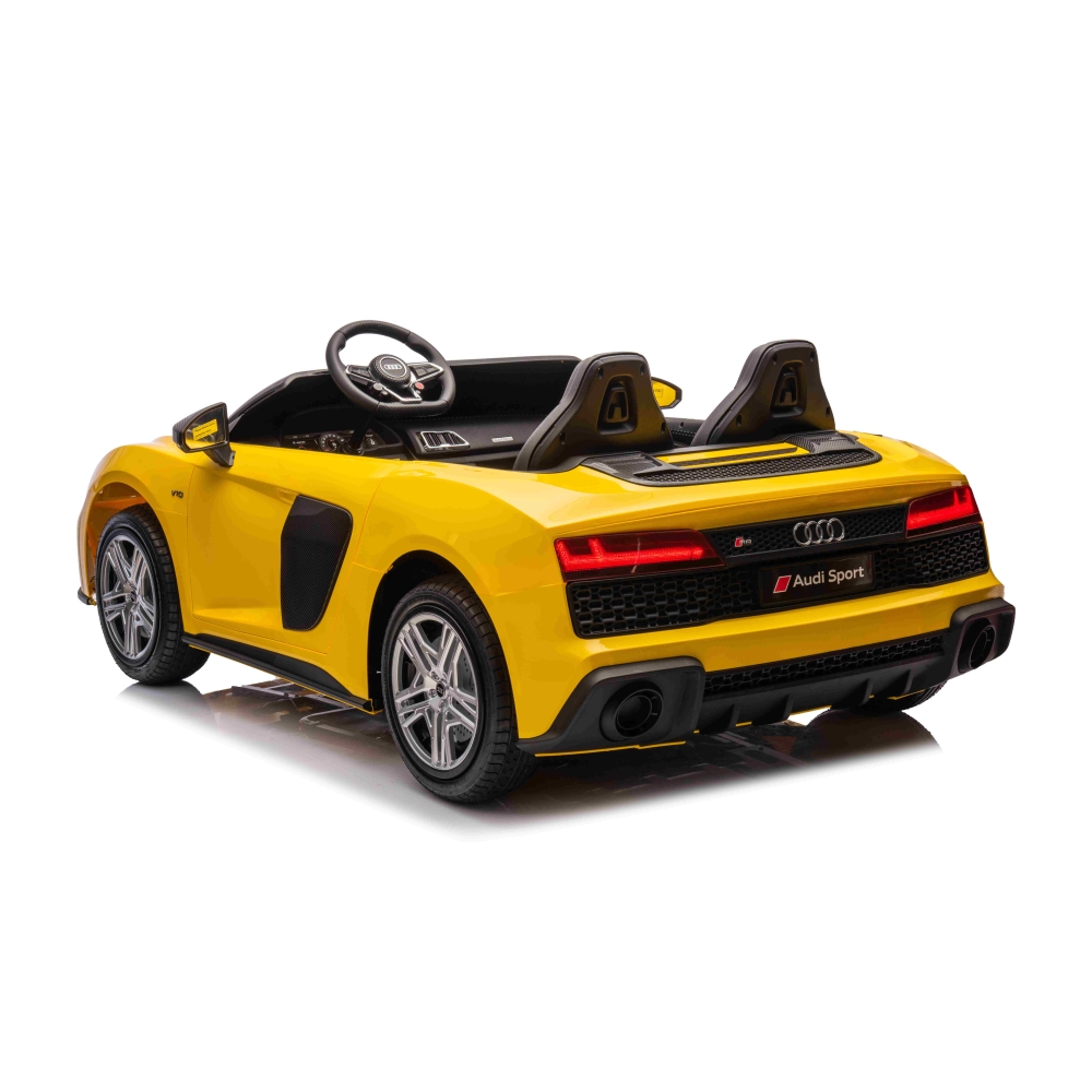 Dvivietis elektromobilis Audi Spyder R8 LIFT, Yellow-Elektromobiliai vaikams, Mašinos-e-vaikas