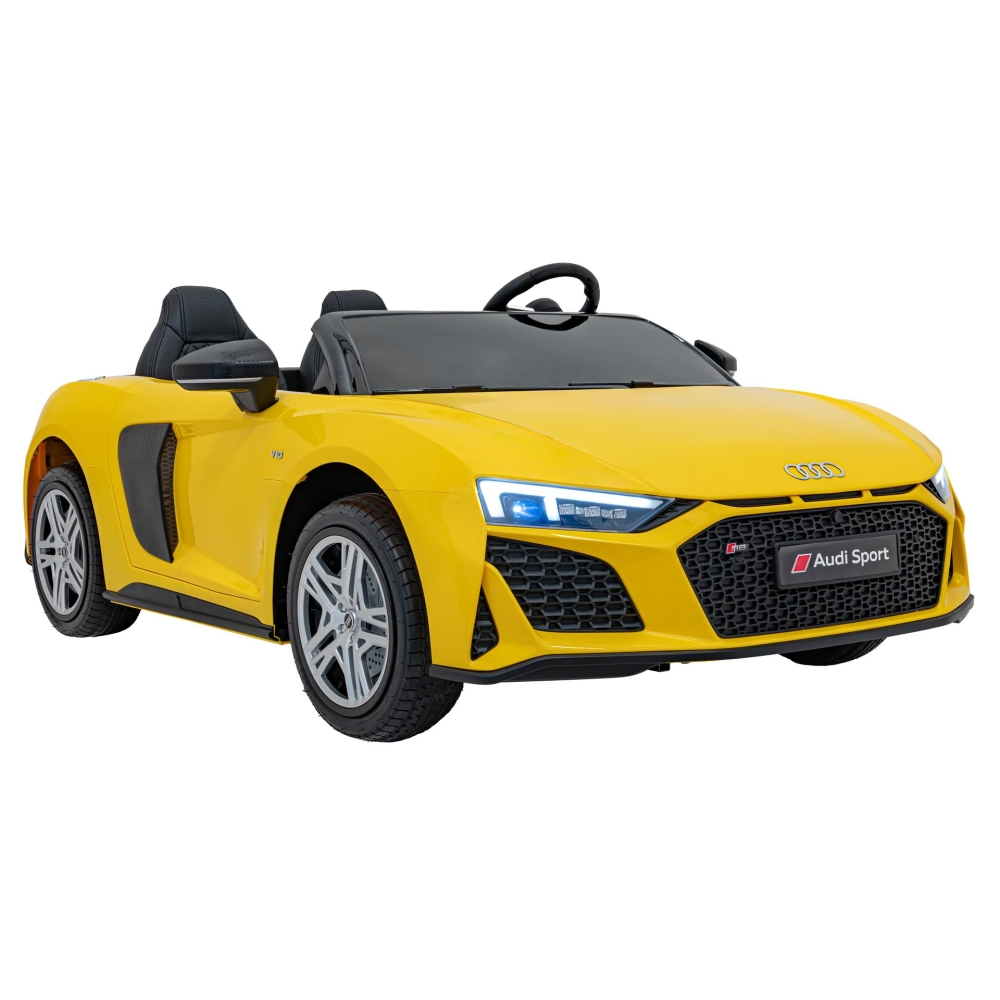 Dvivietis elektromobilis Audi Spyder R8 LIFT, Yellow-Elektromobiliai vaikams, Mašinos-e-vaikas