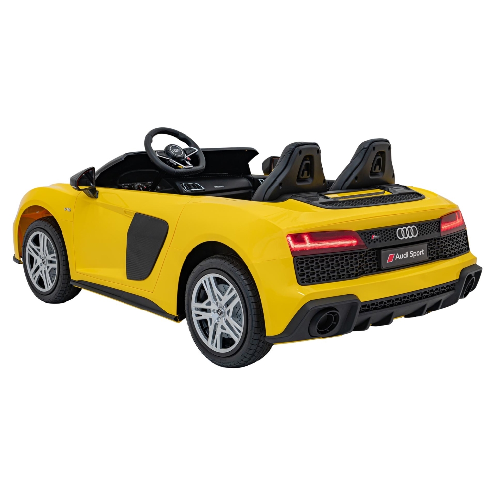 Dvivietis elektromobilis Audi Spyder R8 LIFT, Yellow-Elektromobiliai vaikams, Mašinos-e-vaikas