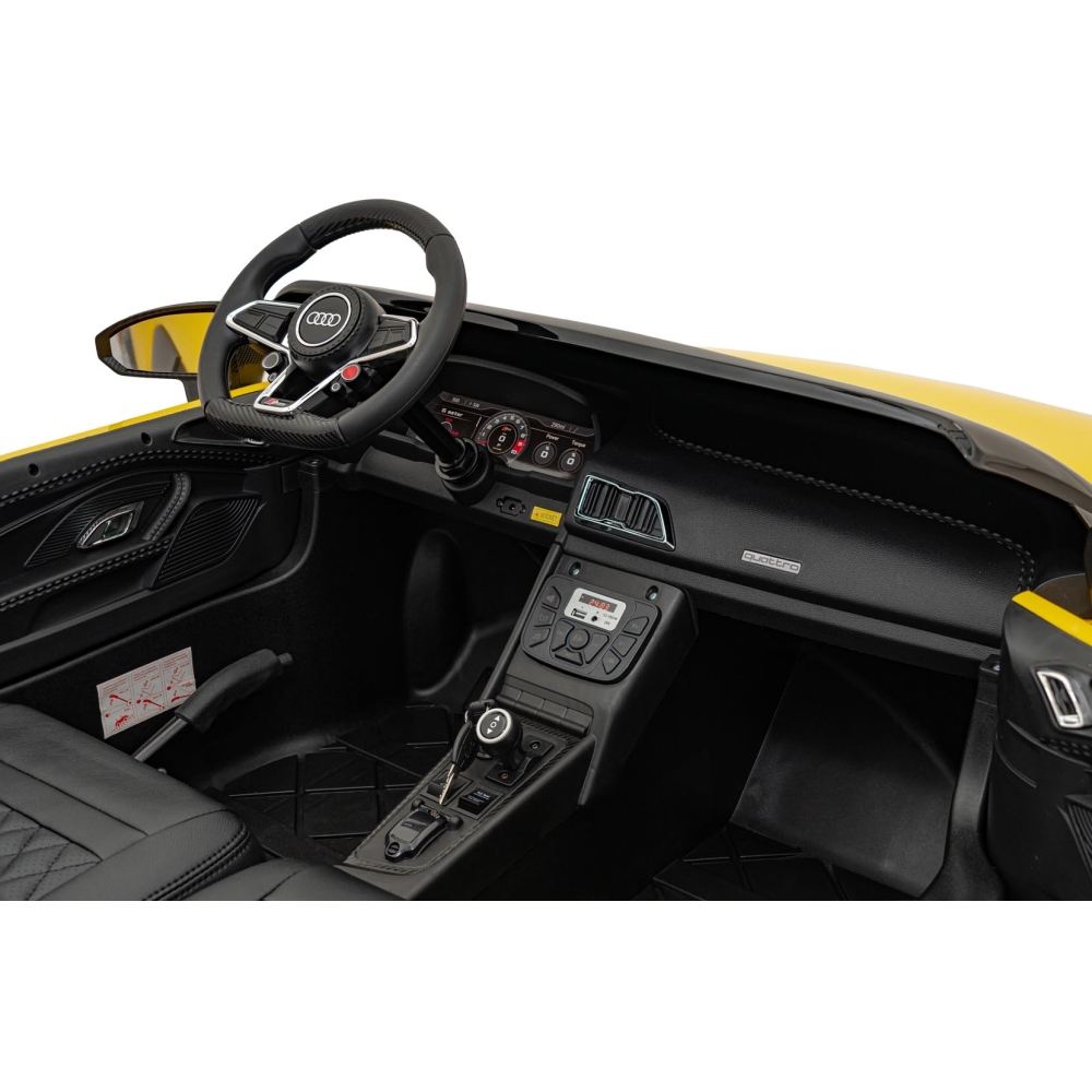 Dvivietis elektromobilis Audi Spyder R8 LIFT, Yellow-Elektromobiliai vaikams, Mašinos-e-vaikas