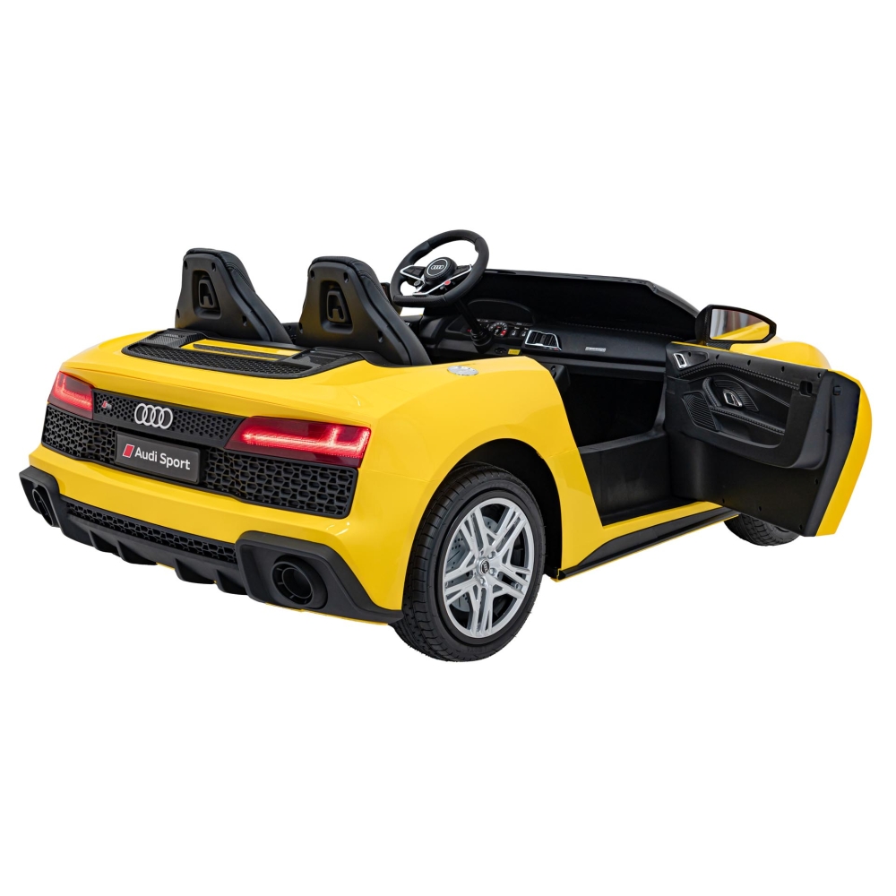 Dvivietis elektromobilis Audi Spyder R8 LIFT, Yellow-Elektromobiliai vaikams, Mašinos-e-vaikas