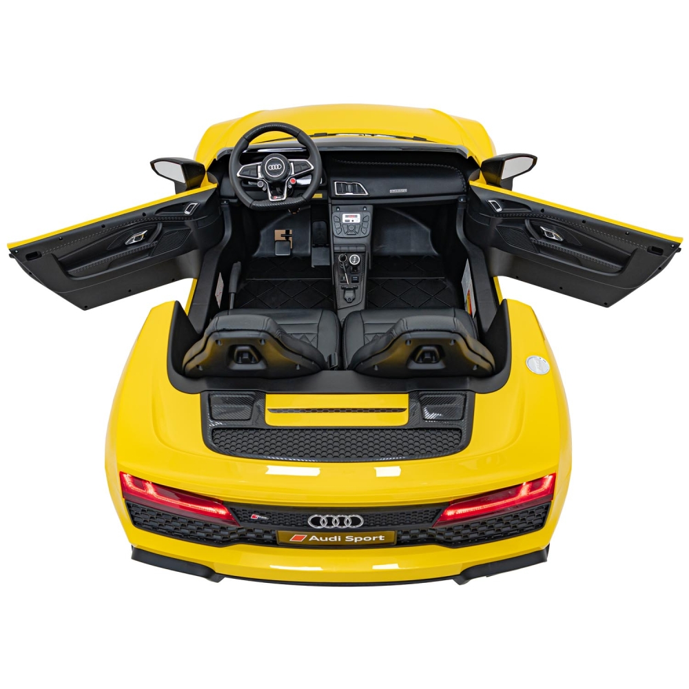 Dvivietis elektromobilis Audi Spyder R8 LIFT, Yellow-Elektromobiliai vaikams, Mašinos-e-vaikas