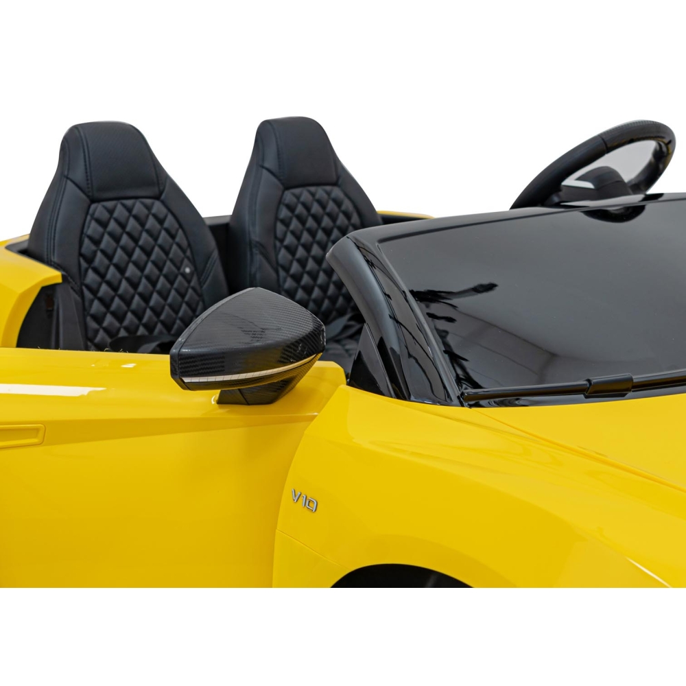 Dvivietis elektromobilis Audi Spyder R8 LIFT, Yellow-Elektromobiliai vaikams, Mašinos-e-vaikas