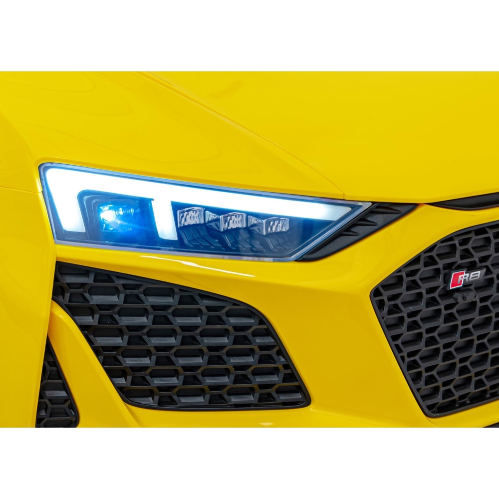 Dvivietis elektromobilis Audi Spyder R8 LIFT, Yellow-Elektromobiliai vaikams, Mašinos-e-vaikas