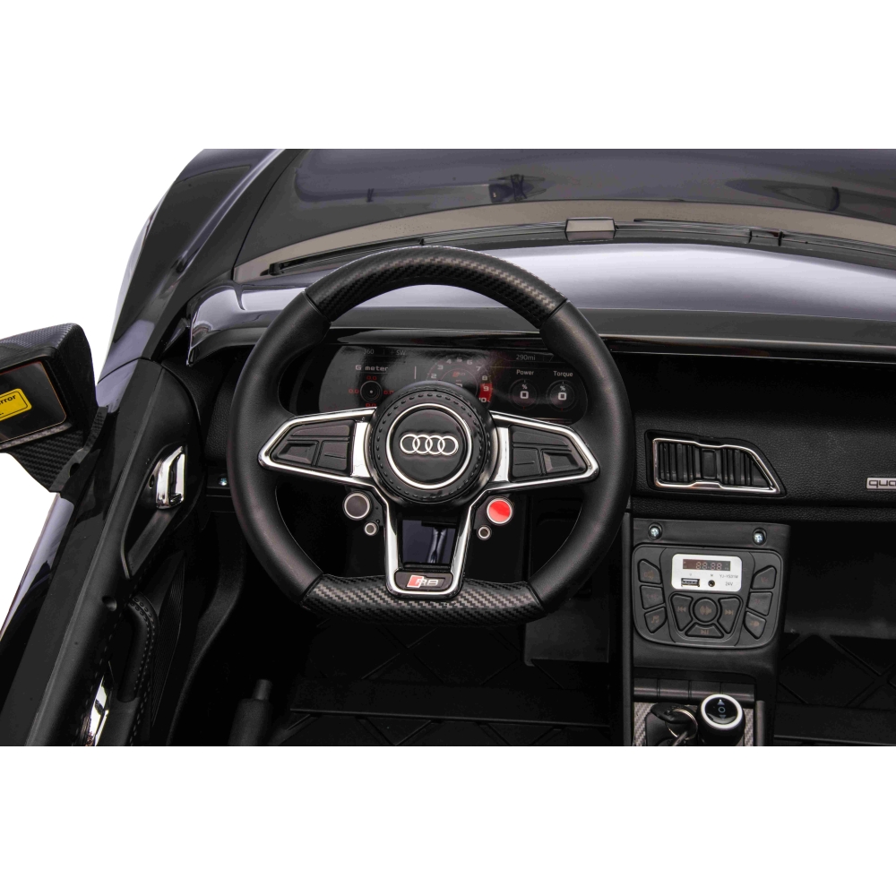 Dvivietis elektromobilis Audi Spyder R8 LIFT, Black-Elektromobiliai vaikams, Mašinos-e-vaikas