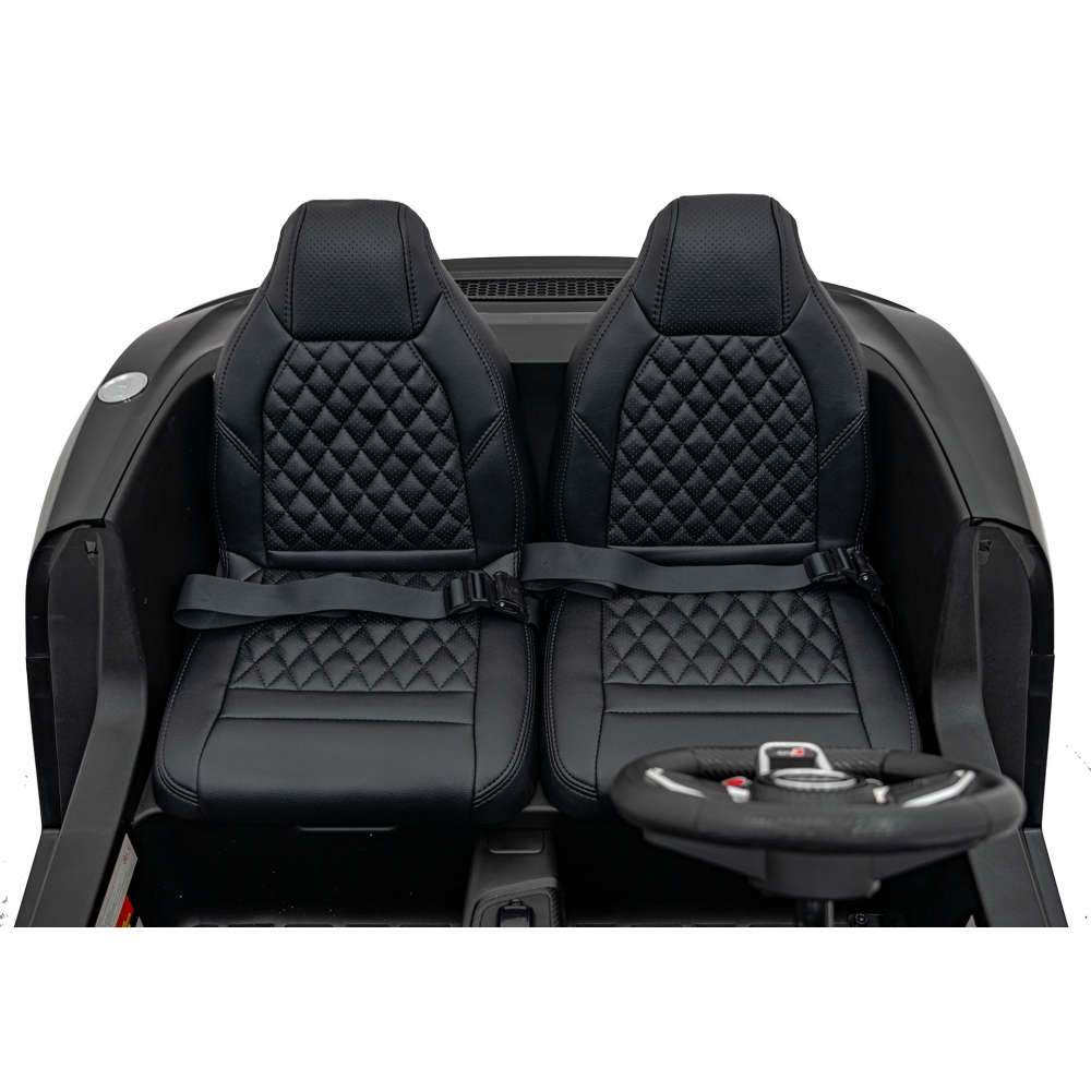 Dvivietis elektromobilis Audi Spyder R8 LIFT, Black-Elektromobiliai vaikams, Mašinos-e-vaikas