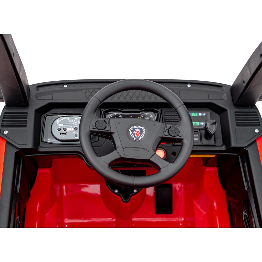 Elektromobilis Scania R-SERIES, Red-Elektromobiliai vaikams, Sunkvežimiai-e-vaikas