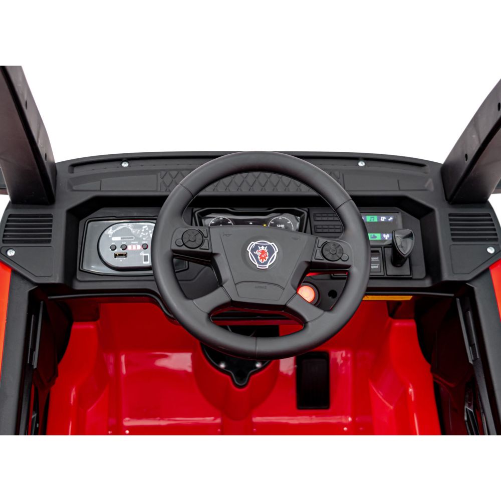 Elektromobilis Scania R-SERIES, Red-Elektromobiliai vaikams, Sunkvežimiai-e-vaikas