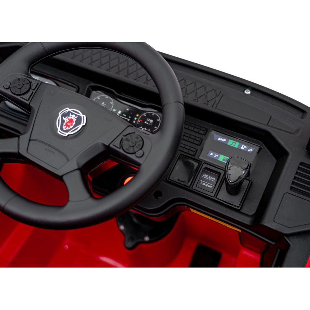 Elektromobilis Scania R-SERIES, Red-Elektromobiliai vaikams, Sunkvežimiai-e-vaikas