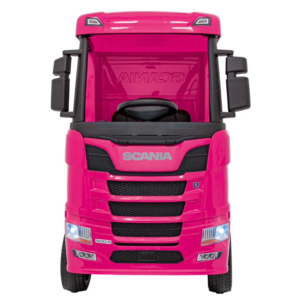 Elektromobilis Scania R-SERIES, Pink-Elektromobiliai vaikams, Sunkvežimiai-e-vaikas