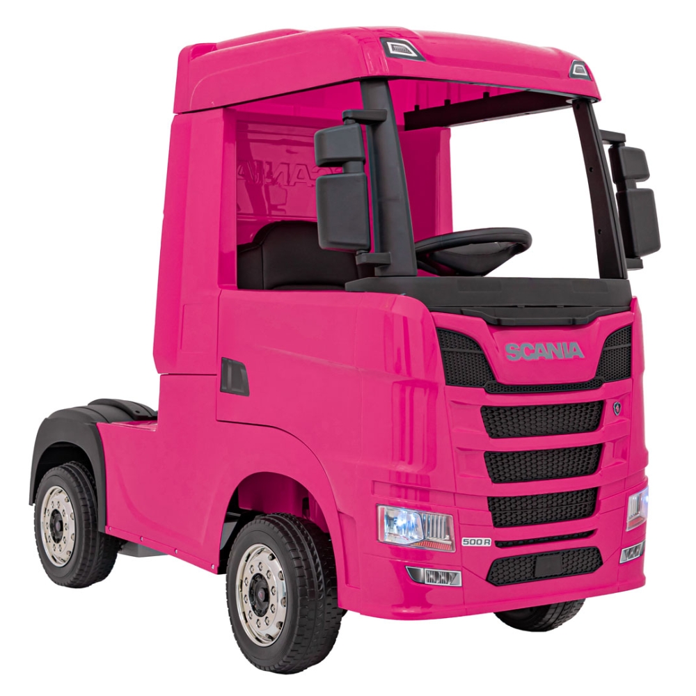 Elektromobilis Scania R-SERIES, Pink-Elektromobiliai vaikams, Sunkvežimiai-e-vaikas