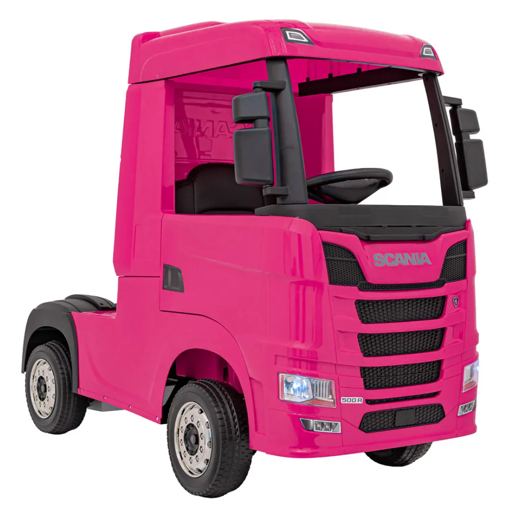 Elektromobilis Scania R-SERIES, Pink-Elektromobiliai vaikams, Sunkvežimiai-e-vaikas