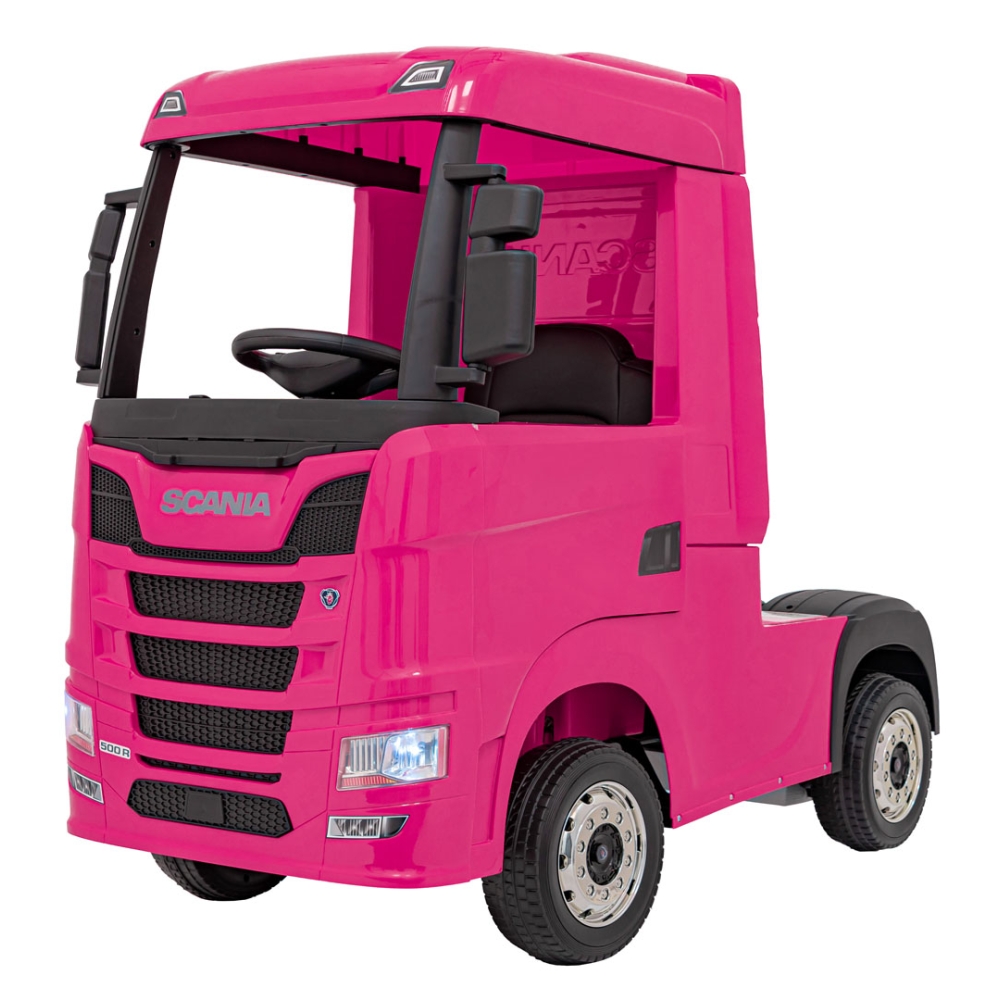 Elektromobilis Scania R-SERIES, Pink-Elektromobiliai vaikams, Sunkvežimiai-e-vaikas