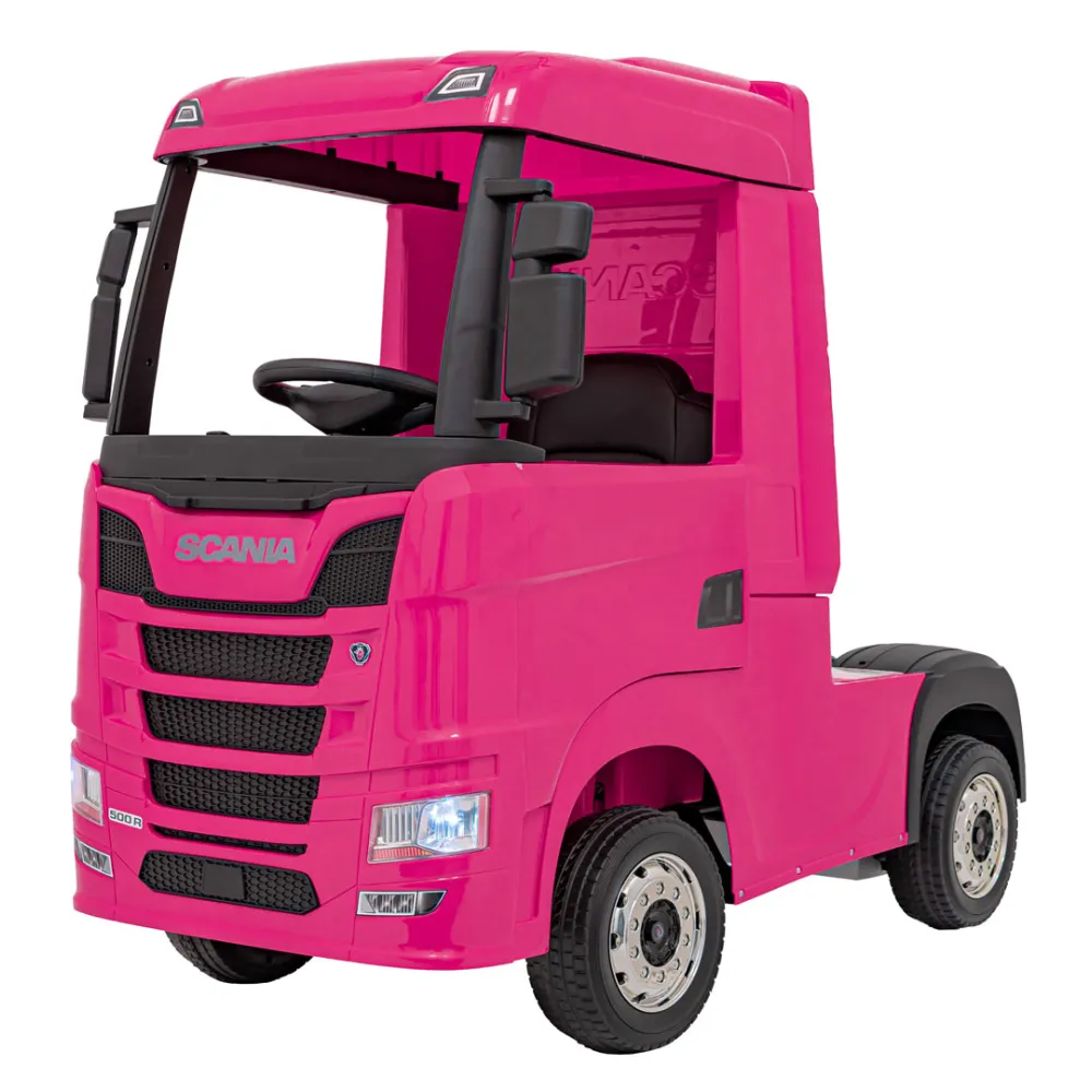 Elektromobilis Scania R-SERIES, Pink-Elektromobiliai vaikams, Sunkvežimiai-e-vaikas