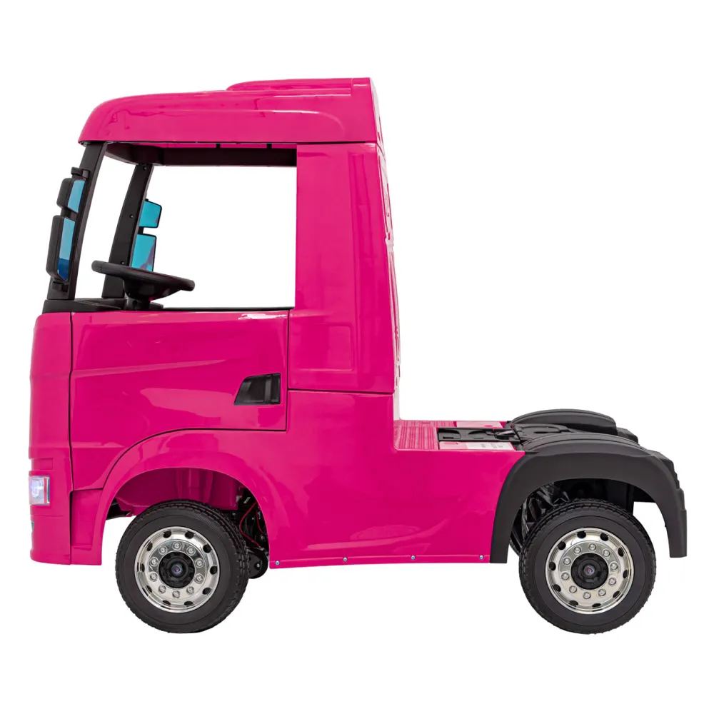Elektromobilis Scania R-SERIES, Pink-Elektromobiliai vaikams, Sunkvežimiai-e-vaikas