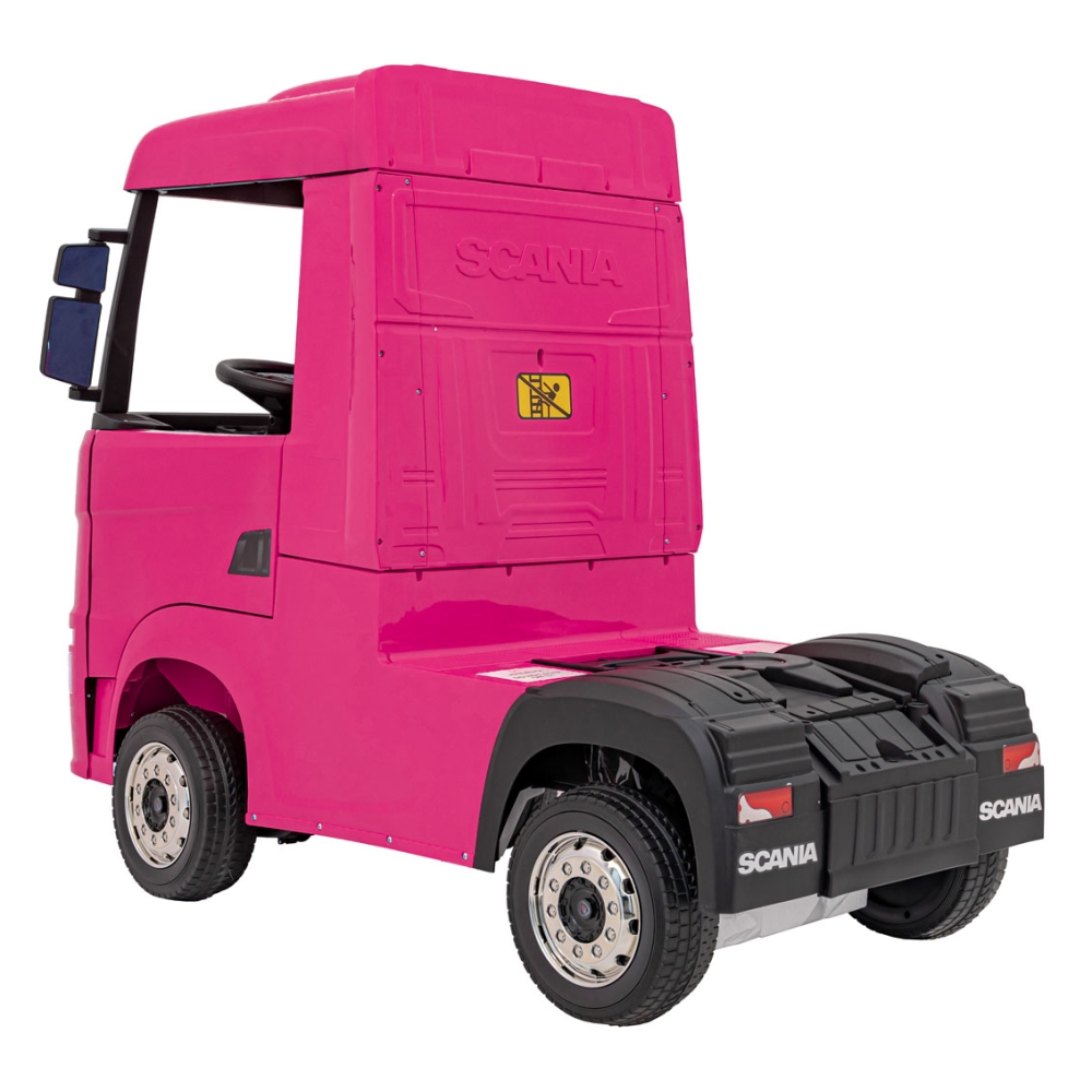 Elektromobilis Scania R-SERIES, Pink-Elektromobiliai vaikams, Sunkvežimiai-e-vaikas