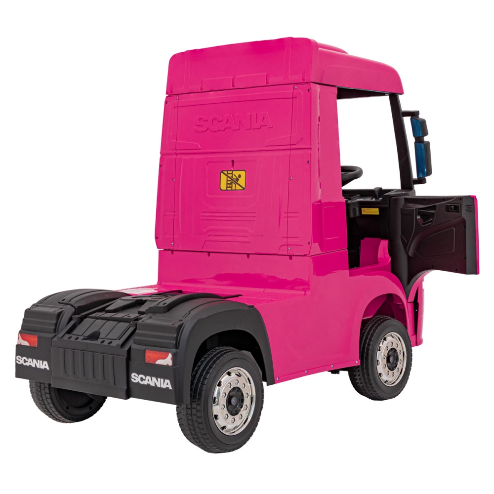 Elektromobilis Scania R-SERIES, Pink-Elektromobiliai vaikams, Sunkvežimiai-e-vaikas