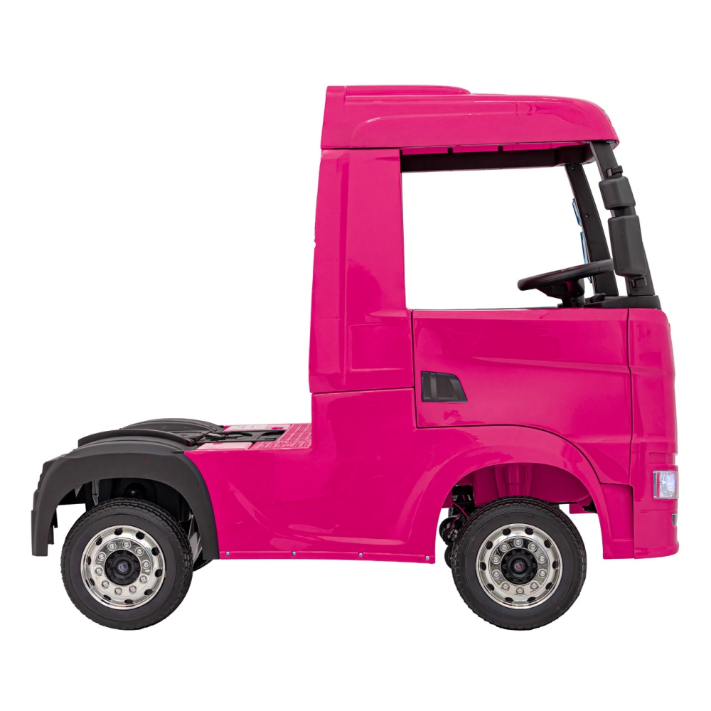 Elektromobilis Scania R-SERIES, Pink-Elektromobiliai vaikams, Sunkvežimiai-e-vaikas