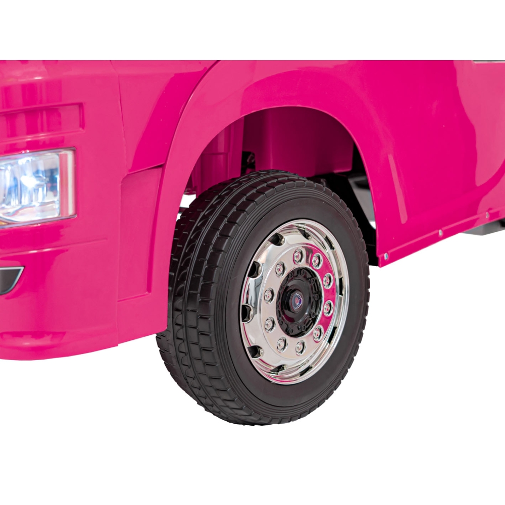 Elektromobilis Scania R-SERIES, Pink-Elektromobiliai vaikams, Sunkvežimiai-e-vaikas