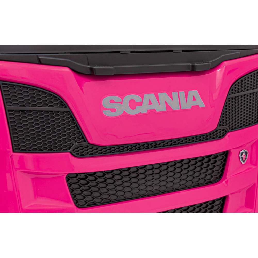 Elektromobilis Scania R-SERIES, Pink-Elektromobiliai vaikams, Sunkvežimiai-e-vaikas
