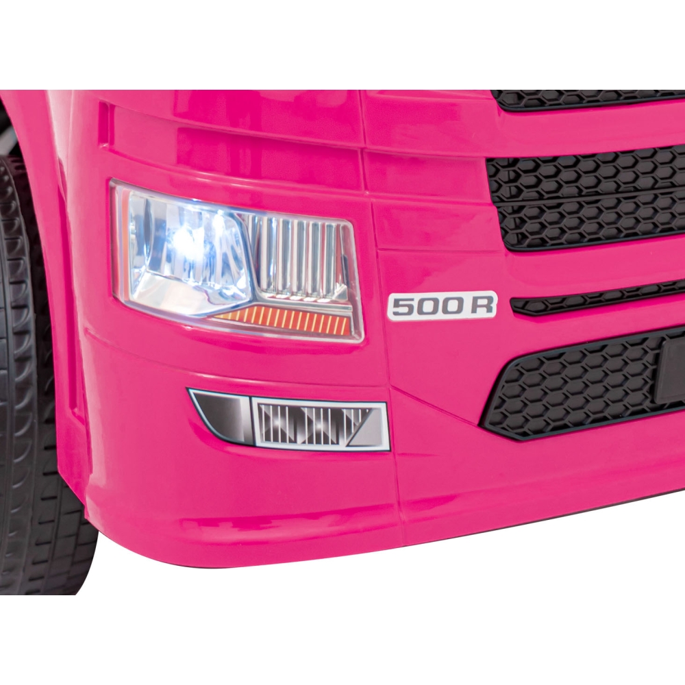 Elektromobilis Scania R-SERIES, Pink-Elektromobiliai vaikams, Sunkvežimiai-e-vaikas