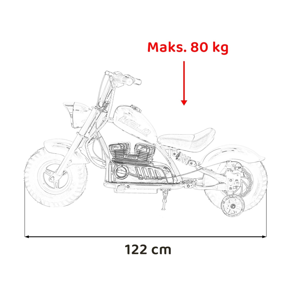 Elektrinis motociklas Chopper Warrior, Orange-Elektromobiliai vaikams, Motociklai-e-vaikas