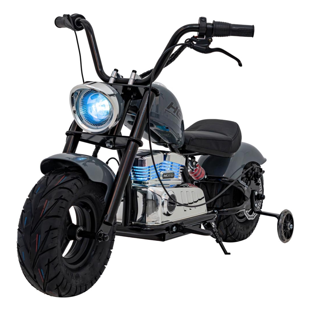 Elektrinis motociklas Chopper Warrior, Grey-Elektromobiliai vaikams, Motociklai-e-vaikas