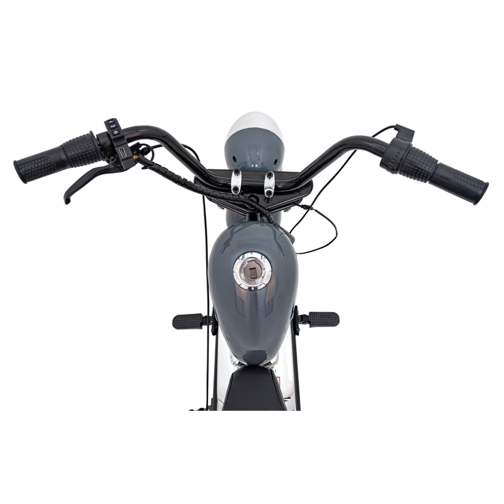 Elektrinis motociklas Chopper Warrior, Grey-Elektromobiliai vaikams, Motociklai-e-vaikas