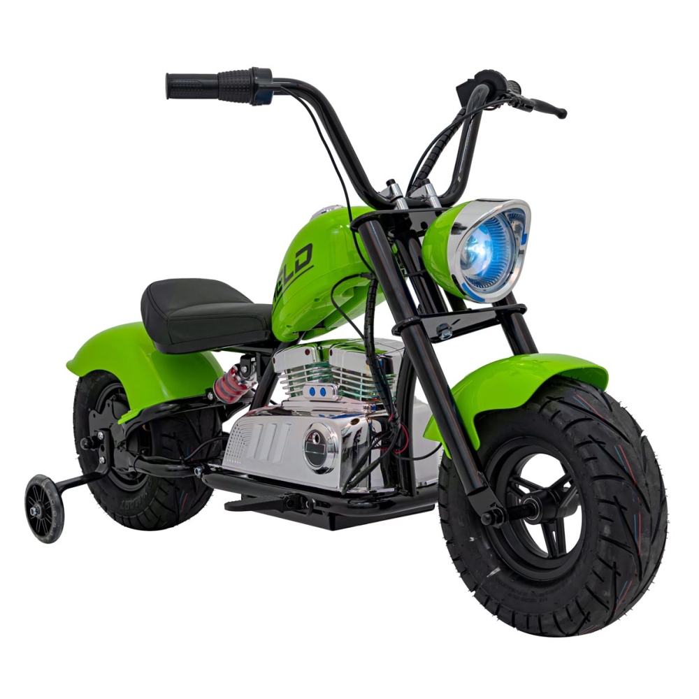Elektrinis motociklas Chopper Warrior, Green-Elektromobiliai vaikams, Motociklai-e-vaikas
