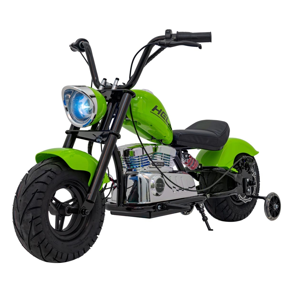 Elektrinis motociklas Chopper Warrior, Green-Elektromobiliai vaikams, Motociklai-e-vaikas